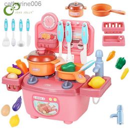 Kitchens Play Food Children Play House Mini Kitchen Tableware Table Girl Simulation Cooking Set Birthday Gift Childhood Early Educational Toys DDJL231026