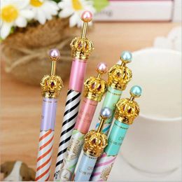 Kawaii Stripe Crown Design Gel Pen Cute Stationery Gift Office & School Supplies G038