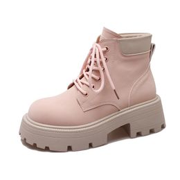Boots Platform ThickSoled Womens Short Fashion Soft Leather Female Ankle Autumn Winter Ladies Casual Shoes Botas Mujer 231026