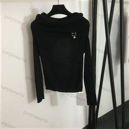 Knitwear Womens Pullover Top A Line Neck Slim Fit Long Sleeve Knitted Base Shirt Fashion Top