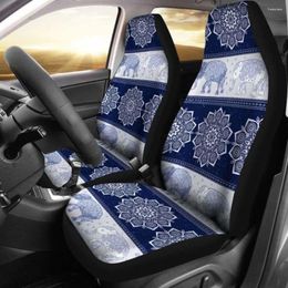 Car Seat Covers Flower Mandala Elephant Navy 202820 Pack Of 2 Universal Front Protective Cover