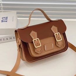 Evening Bags Diy Handmade Bag Contrast Color Bag Hand Stitching With Sewing Tools Handel Shoulder Bag Accessories Pu Leather Cambridge Style 231026