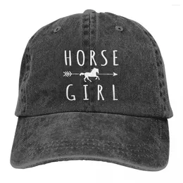 Ball Caps Horse Girl Trucker Hats Accessories Vintage Distressed Denim Cute Snapback Cap For Men Women Adjustable