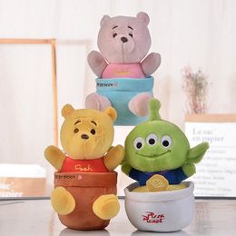 Wholesale Cute Pink Bear Potted Plush Toy Children's Game Playmate Holiday Gift Claw Hine Prizes