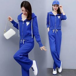 Women s Two Piece Pants Casual Sweater Suit Trapstar Tracksuit Spring Autumn Fashion Zippered Hoodie T Shirt 2 Outfit Set Women 231025