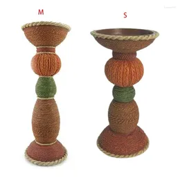 Candle Holders Imitation Rope Holder Resin Retro Candlestick Home Coffee Table Decorations Centerpiece For Dining