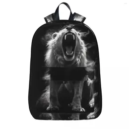 Backpack Lion White Powder Female Polyester Hiking Backpacks Durable Kawaii High School Bags Rucksack