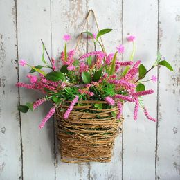 Decorative Flowers Artificial Home Decoration Wedding Supplies Garden Decor Easter Outdoor Hanging Fake Flower Basket