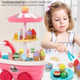 Kitchens Play Food Children's girls play every house ice candy ice truck puzzle simulation cart kitchen toy setL231026