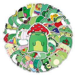 50 pcs cute animal cartoon frog creative graffiti decoration PVC scooter travel case personality stickers