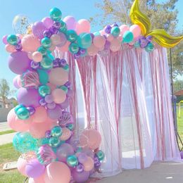 Christmas Decorations 114Pcs Mermaid Tail Balloon Garland Kit Arch Theme Wedding Birthday Party Baby Shower Kids Balloons 231026