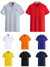 T-shirt de alta qualidade camisa polo manga curta carta impressa top polo solto camiseta masculina casual designer de negócios slim POLO múltiplas opções de cores M-3XL