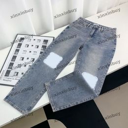 xinxinbuy Men women designer pant Paris letter printing Spring summer Casual pants Black blue S-2XL