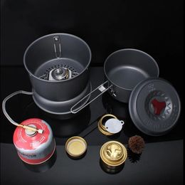 Camp Kitchen Outdoor Cookout Pot Set BL100-Q1 Portable Aluminum Alloy Alcohol Stove no gas tank Camping Alcohol Tank Dual-use Stove Set 231025