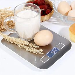 Household Scales 5kg10kg Rechargeable Stainless Steel Electronic Kitchen Home Jewellery Food Snacks Weighing Baking Tools 231026