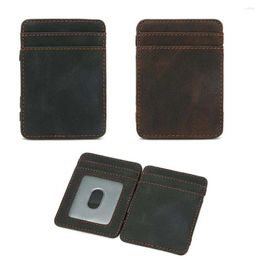Wallets Fashion ID Card Case Holder PU Leather Cover With Ribborn Magic Wallet Money Clips Cash Clip Mini Coin Purse