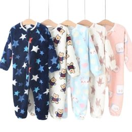 Pajamas Baby Pajamas For Boys Girls Thick Warm Pajama Autumn Children Flannel Onesies Jumpsuits Winter Kids Cartoon Blanket Sleepwear 231025