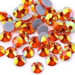 Sun AB Crystal Glass Fix Rhinestones For Garment Decoration Flat Back Iron On Rhinestone253b