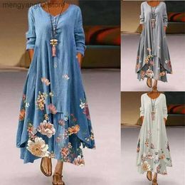 Basic Casual Dresses Summer Floral Print Long Dress Women Large Size Clothes Buttons Fashion Casual Maxi Dresses Loose Casual Beach Vestido DE Mujer T231026