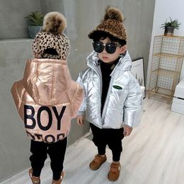 Down Coat Short Coats Girls Winter Coat for Kids Outerwear Children's Padded Jacket for Boy Waterproof Windproof Metallic Colour Wash free 231025