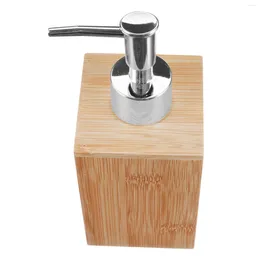 Liquid Soap Dispenser Refillable Pump Bottle Shampoo Bamboo Holder