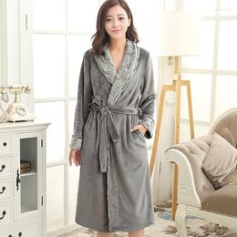 Women's Sleepwear Lovers Luxury Fur Soft As Silk Long Bathrobe Women Warm Flannel Bath Robe Dressing Gown Bride Peignoir Bridesmaid Robes