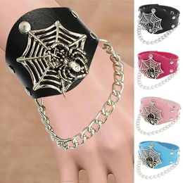 Charm Bracelets Punk Vintage Style Leather Unisex Hipop Gothic Spider Aluminium Alloy Retro Party Wholesale Gift