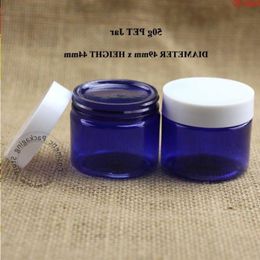 50pcs/Lot Promotion 50g Plastic Cream Jar Women Cosmetic 50ml Container Screw Cap Refillable Small Vial Packaginghood qty Jgbem