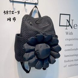 Women's Cowboy Backpack Large Capacity Casual High Quality Commuter Bag Big Sunflower Pendant Women's New Backpack