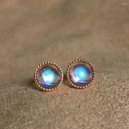 Stud Earrings Blue Moonlight Stone