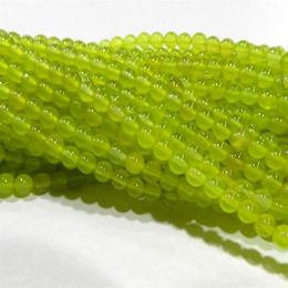 4mm Green Peridot Gemstone Round Loose Beads 15 261V