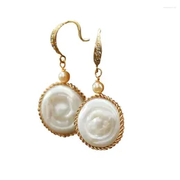 Dangle Earrings Arrival Stunning Natural White Freshwater Baroque Pearls Drop Earrings/ Stud For Woman With Gold Colour Handmake