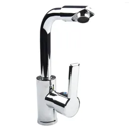 Bathroom Sink Faucets Cold Mixer Tap Durable Faucet Polished Silver Swivel Basin Zinc Alloy ABS Brand