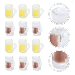 Wine Glasses 24 Pcs Miniatures Simulation Beer Mug Decorative Earring Pendant DIY Key Creative Hangings Juice Cup Charms Keyrings