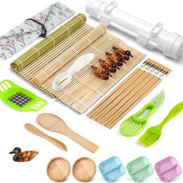 Sushi Tools Meat Kit Accessories Rolling DIY Mat Kitchen Gadgets Bamboo Maker Vegetable Mold Machine Set Bazooka Roller asdwq 231026