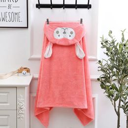 Towels Robes Hooded Baby Bathrobe Cartoon Children's Soft Absorbent Bath Towel Breathable Coral Velvet Bath Towel Warm born Bath Towel 231024