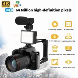 Camcorders 4K Professional Camcorder 64 Million Pixels Wifi DSLR Digital Recorder Night Vision Camera 16X TimeLapse Webcam Stabiliser Cam 231025