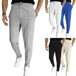 Men's Pants Spring And Autumn Product Simple Fashion Versatile Sports Slim Fit Solid Color Trend Pleated Fitness