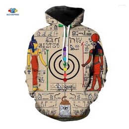 Men's Hoodies SONSPEE 3D Print Ancient King Tutanchamun Hoodie Egyptian Character Hooded Pullover Eye Of Horus Long Sleeve Casual Hip Hop