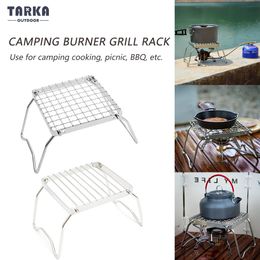 Camp Kitchen TARKA Mini Folding Grill Racks Camping Gas Grill Grate Tourist Gas Stove Accessories Outdoor BBQ Picnic Cooking Supplies 231025