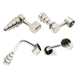 2 Styles GR2 Universal Titanium Nail Dome-less Buckets Bubbler Banger Nails 18mm 14mm 10mm Male Female joint 6 in 1 For Glass Bong Hookah Dab Rigs