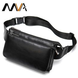 Waist Bags MVA Sheep Genuine Leather Waist Packs Fanny Pack Belt Bag Hip Travel Waists Packs Male Small Pouch For Man Leather Waist Bag Man 231026