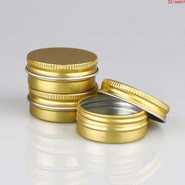 15G Gold Cosmetic Lip Balm Blusher Containers Nail Art Crafts Pot Refillable Bottle Screw Make Up Jar Tin Container 50pcsgoods Petbg