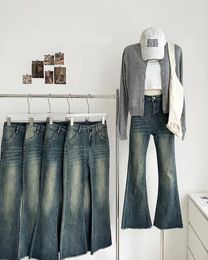 Women's Jeans Summer Autumn Vintage Blue Flare Lady Highw Aist Skinny Boot Cut Denim Pants Casual Streetwear