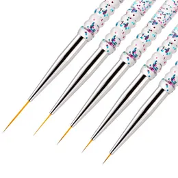 Nail Brushes HEALLOR 5pcs Acrylic Manicure Brush Set French Stripe Liner 3D Tips Ultra Fine Line Drawing Pen UV Gel Painting Tools