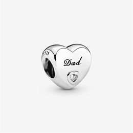 New Arrival Charms 100% 925 Sterling Silver Dad Heart Charm Fit Original European Charm Bracelet Fashion Jewellery Accessories 247V