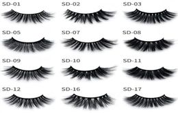 False Eyelashes Mink Eyelashes17 Styles Selling 1Pair Lot Real Siberian 3D Full Strip Eyelash Long Individual Lashes Extension5978956