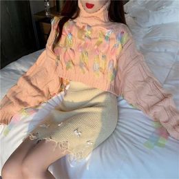 Work Dresses Autumn And Winter Sweaters Two Piece Set Women Style Ribbon Thin Lace Up High Neck Pullover Top Bowknot Knitted Half Skirt