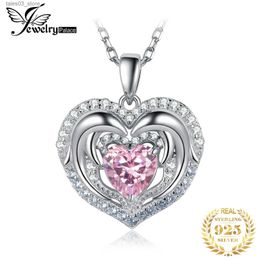 Pendant Necklaces JewelryPalace New Arrival Love Heart Dolphin 2.2ct Pink Gemstone S925 Sterling Silver Luxury Pendant Necklace for Woman No Chain Q231026