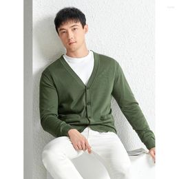 Men's Sweaters 2023 Ultra-Fine Worsted Merino Wool Cardigan Pure V-neck Sweater Thin Spring Autumn Coat